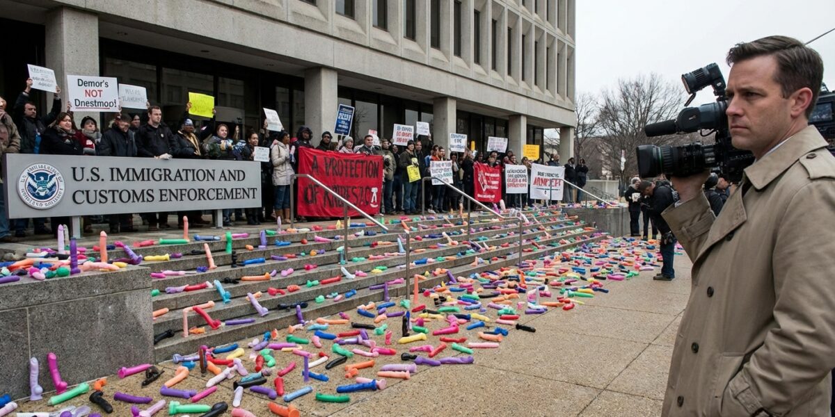 Image for: Protesters Deploy Hundreds Of Dildos At Portland ICE Facility In What Is Being Called 'Operation Dildo Blitz,' Which Is Its Actual Name, Which The Organizers Chose