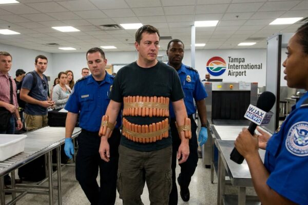 Image for: Florida Man Stopped At Airport With 47 Uncooked Hot Dogs Taped To His Body; Says He Was 'Just Being Efficient'; TSA Has Questions; The Hot Dogs Do Not Have Answers
