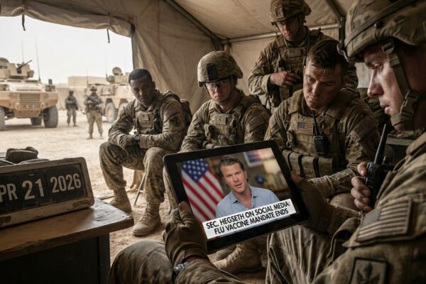 Image for: Secretary Of War Ends Flu Vaccine Mandate For Troops Currently At War; Policy Had Been In Place Since 1945, When It Was Implemented Because The 1918 Flu Killed 26,000 Soldiers; The Current Flu Season Has Killed 23,000 Americans; Hegseth Called The Mandate 'Not Rational'; The Troops Live In Close Quarters; Reginald Has The Timeline