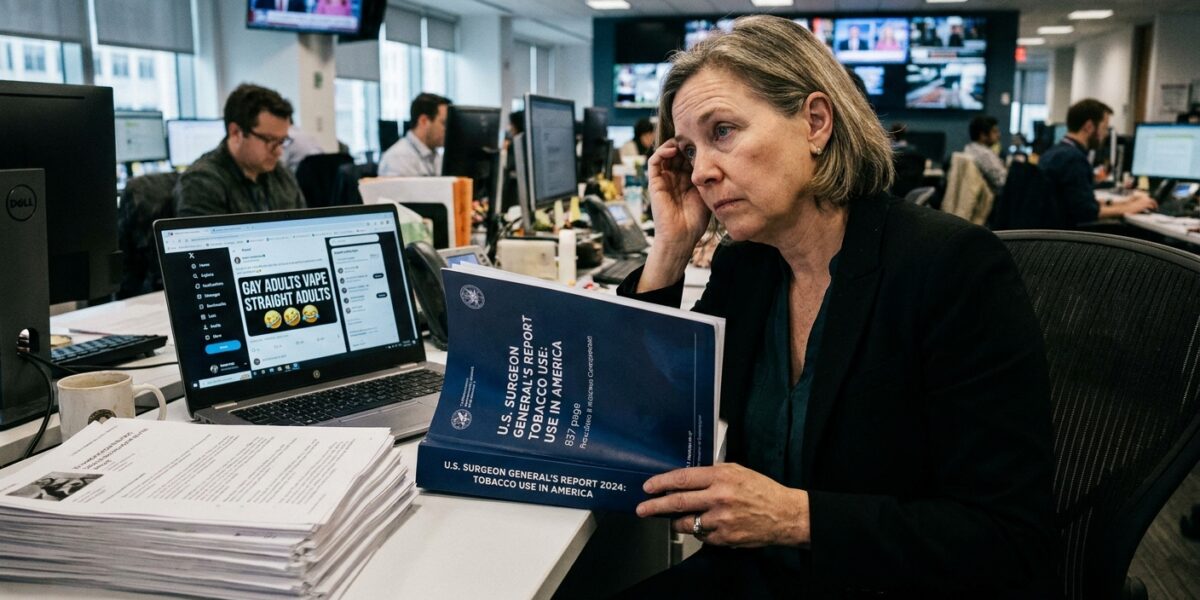 Image for: The Surgeon General Wrote 837 Pages About Tobacco Use In America; The Internet Read The Headline; The Headline Is 'Gay People Vape More'; The 837 Pages Explain Why And The Why Is Not Funny; The Headline Is Being Treated As Comedy; Yolanda Has Read The Report And The Report Is About Trauma