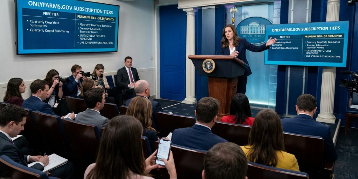 Image for: White House Announces OnlyFarms.Gov Subscription Tiers: Free Tier Includes Quarterly Corn Updates; Premium Tier ($9.99/Month) Unlocks Exclusive Soybean Content