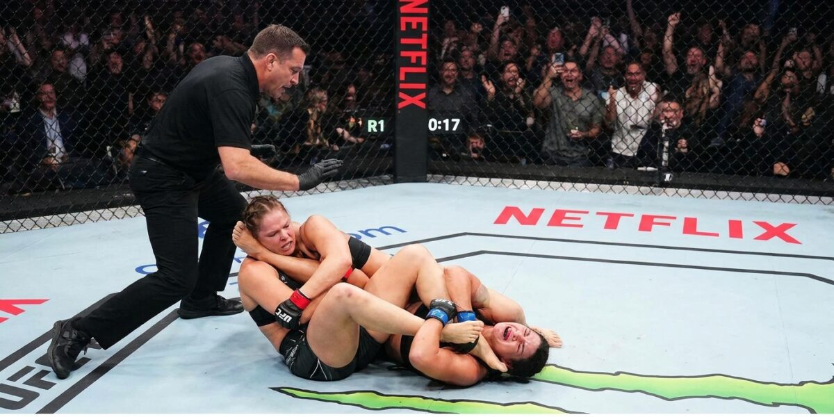 Image for: Ronda Rousey Came Out Of Retirement After Nearly A Decade To Fight Gina Carano On Netflix And Won In Seventeen Seconds With The Same Move That Made Her Famous; The Move Is An Armbar; She Then Said She Wants To Have More Babies And Has To Get Cooking; Frank Has Counted Twice; The Number Is Still 17; The Number Is Still The Number