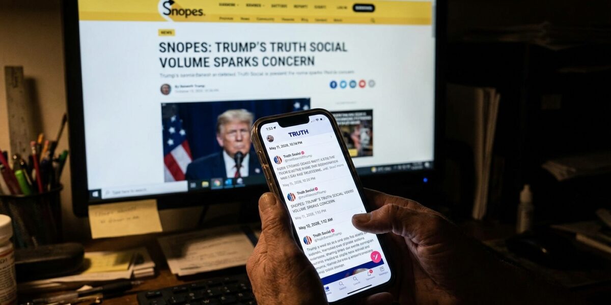 Image for: Snopes Now Maintains A Running Collection Of Fake Truth Social Posts Attributed To Donald Trump Because His Real Truth Social Posts Have Become Indistinguishable From The Fake Ones; The Collection Is Called 'Beware Of These 15 Fake Trump Truth Social Posts'; It Was Published On April 12, 2026; It Has Already Been Outpaced By Reality; Douglas Has Read All Fifteen; Douglas Has Notes