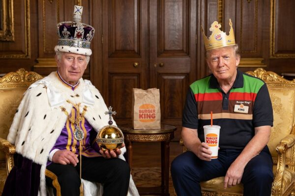 Image for: The Internet Has Produced A Photograph Of Two Kings Sitting Together And One Of Them Has A Scepter And The Other Has A Whopper; The Crown On The Left Is The Imperial State Crown; The Crown On The Right Is Cardboard; Both Kings Appear Comfortable; Millicent Has The Brand Analysis