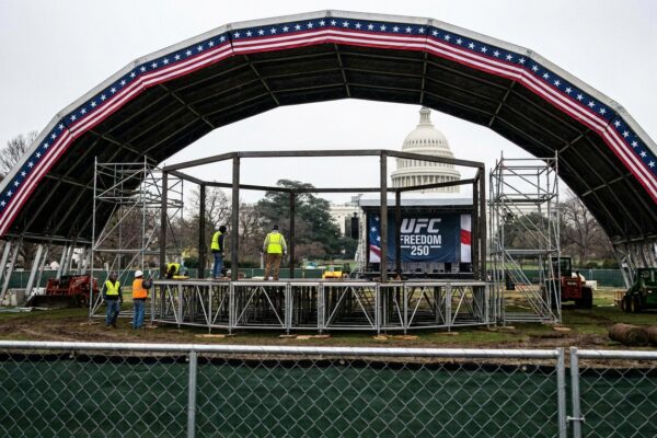 Image for: The White House Is Building A UFC Octagon On The South Lawn For A Fight On June 14, Which Is Flag Day, Which Is Also The President's 80th Birthday; The Cage Costs $60 Million; Replacing The Grass Afterward Costs Another $700,000; The Fighters Will Walk To The Octagon From The Oval Office; Frank Has Been Assigned To Preview The Fight; Frank Would Like To Preview The Fight; Frank Cannot Get Past The Lawn
