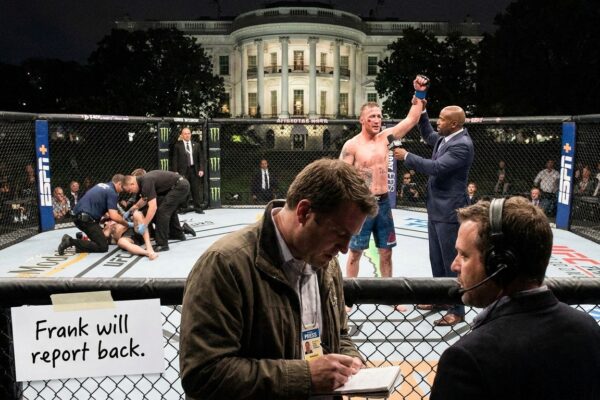 Image for: Frank Promised, Two Weeks Ago, That He Would Report Back On UFC Freedom 250 Once The Fight Was Over; The Fight Is Over; Justin Gaethje, A Six-To-One Underdog From Safford, Arizona, Who Had Lost Two Previous Title Attempts And Who Had Said He Would Retire The Next Time He Lost, Beat The Undefeated Ilia Topuria By Fourth-Round Corner Stoppage, Handing Topuria The First Loss Of His Career And Sending Him To The Hospital With A Mangled Face; All Seven Fights Ended In Stoppages; Alex Pereira's Bid To Become The First Three-Division Champion Failed; Frank Can Finally Write The Fight, Because The Fight Is Now The Story And The Lawn Is Just Where It Happened