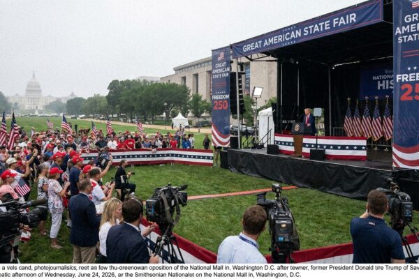 Image for: The Trump Administration Opened The Sixteen-Day Great American State Fair On The National Mall On June Twenty-Fourth With A Rally; The President Said America 'Was A Dead Country' That Is Now 'The Hottest Country Anywhere In The World'; The Following Day He Posted That At Least Forty-Five Thousand People Had Attended; The Washington Post Reported The Crowd 'Thinly Covered An Area About The Length Of The National Museum Of American History, Smaller Than Some Summer Outdoor Movie Screenings'; NBC News Counted More Than One Thousand; The New Republic Reported Dozens Left During The Speech; Deborah Has Built A Crowd-Count Matrix; The Two Numbers Do Not Reconcile