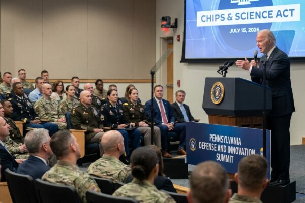 Image for: At The Pennsylvania Defense And Innovation Summit, The President Claimed That Under The CHIPS Act, 'If You Weren't Transgender, As An Example, You Didn't Qualify,' And That Companies 'Looked All Over For Transgender People To Run The Company' But 'Couldn't Find Them' Because 'They Weren't Into The Chip Making Business, I Guess'; The CHIPS Act Funds Semiconductors; Semiconductors Are Built From Transistors; The Transistor Was Invented At Bell Labs In 1947; Yolanda Has Prepared A Brief Explainer Distinguishing The Transistor From The Transgender Community; Yolanda Cannot Believe The Explainer Is Necessary; The Explainer Is Necessary