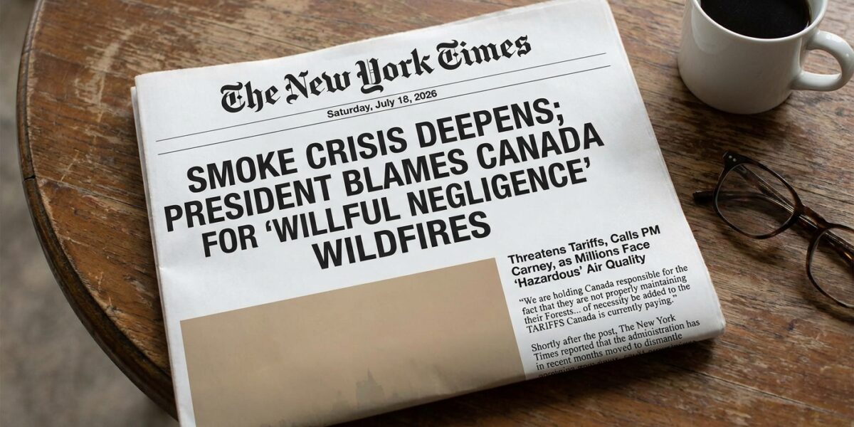 Image for: The President Announced On Truth Social That The United States 'Is Being Unnecessarily Invaded By Filthy, Polluted, And Unhealthy Air' From Canadian Wildfires, Declared It 'Willful Negligence,' And Stated The Cost 'Must Of Necessity Be Added To The TARIFFS Canada Is Currently Paying'; Patricia Has Covered Invasions Her Entire Career; This Is The First Invasion Conducted Entirely By Weather; Patricia Has Reviewed The Applicable Doctrine On Deterring An Airborne Adversary With Trade Policy; There Is No Applicable Doctrine; Patricia Also Notes The Administration Has Reportedly Been Dismantling The Federal Labs That Study Wildfire Smoke; The Watching, As Ever, Continues
