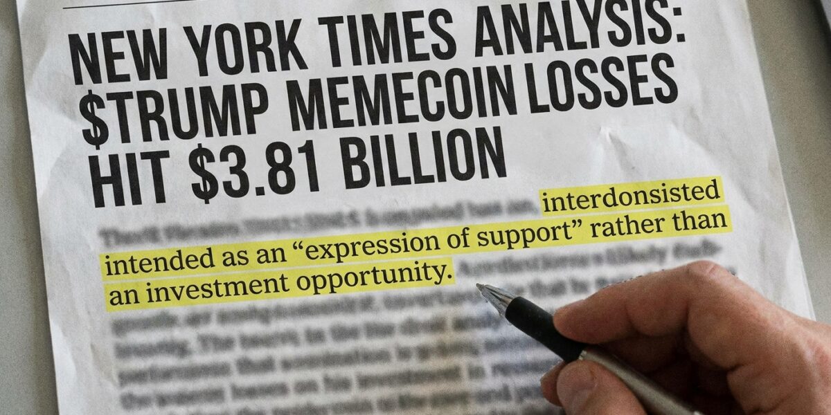Image for: The $TRUMP Memecoin's Own Website Carried A Disclaimer Stating That The Tokens Were Intended As An 'Expression Of Support' Rather Than An Investment Opportunity; One Million People Have Now Expressed Three-Point-Eight-One Billion Dollars Of Support; Legal Experts Say The Disclaimer May Shield The Issuer; Millicent, Whose Beat Is The Attention Economy, Would Like To Nominate 'Expression Of Support' As The Most Important Four Words In Modern American Commerce, Because The Disclaimer Is Not A Loophole — The Disclaimer Is A Confession, And It Is Also, Millicent Will Argue, The Only Completely Honest Sentence In The Entire Enterprise